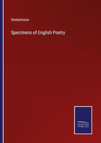 Specimens of English Poetry