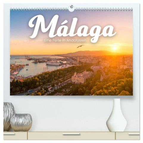 Málaga - Eine Perle in Andalusien. (hochwertiger Premium Wandkalender 2027 DIN A2 quer), Kunstdruck in Hochglanz