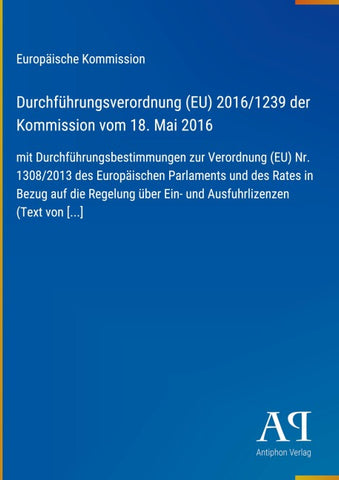 Durchführungsverordnung (EU) 2016/1239 der Kommission vom 18. Mai 2016