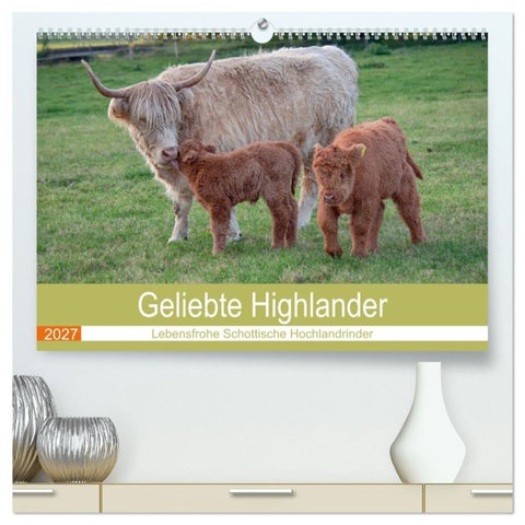 Geliebte Highlander (hochwertiger Premium Wandkalender 2027 DIN A2 quer), Kunstdruck in Hochglanz