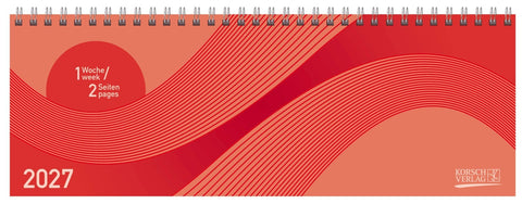 Tischkalender quer Professional Colourlux 2027 rot