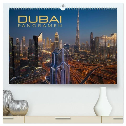Dubai Panoramen (hochwertiger Premium Wandkalender 2027 DIN A2 quer), Kunstdruck in Hochglanz