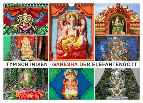 Typisch Indien - Ganesha der Elefantengott (Wandkalender 2027 DIN A3 quer), CALVENDO Monatskalender