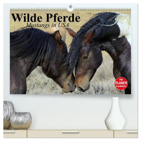 Wilde Pferde. Mustangs in USA (hochwertiger Premium Wandkalender 2026 DIN A2 quer), Kunstdruck in Hochglanz
