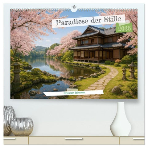 Paradiese der Stille - Orte zum Träumen (hochwertiger Premium Wandkalender 2026 DIN A2 quer), Kunstdruck in Hochglanz