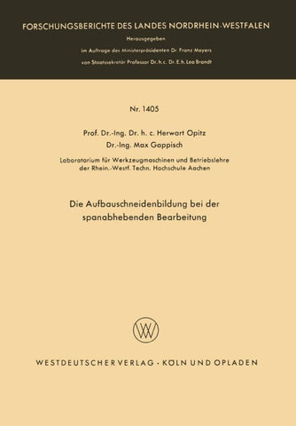 Die Aufbauschneidenbildung bei der spanabhebenden Bearbeitung