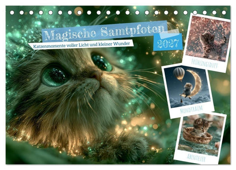 Magische Samtpfoten (Tischkalender 2027 DIN A5 quer), CALVENDO Monatskalender