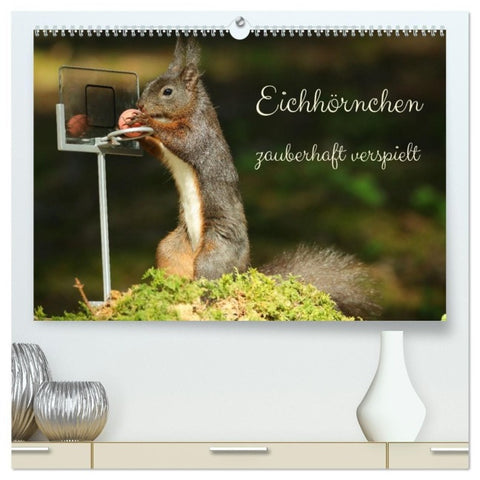 Eichhörnchen - zauberhaft verspielt (hochwertiger Premium Wandkalender 2027 DIN A2 quer), Kunstdruck in Hochglanz