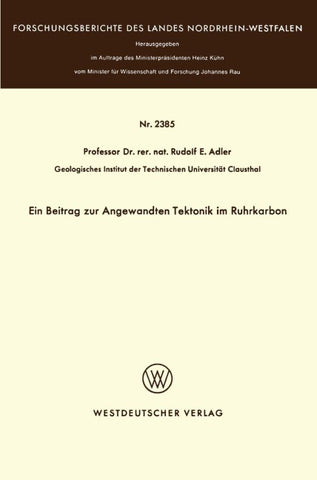 Ein Beitrag zur Angewandten Tektonik im Ruhrkarbon