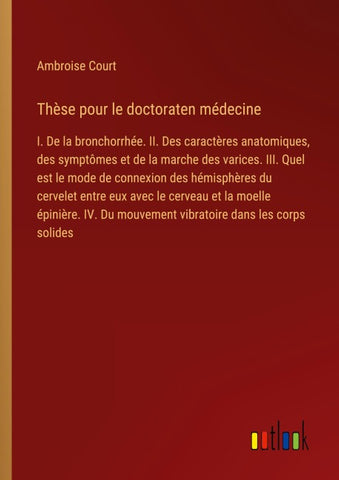 Thèse pour le doctoraten médecine