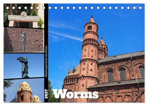 Worms-Nibelungenstadt am Rhein (Tischkalender 2027 DIN A5 quer), CALVENDO Monatskalender