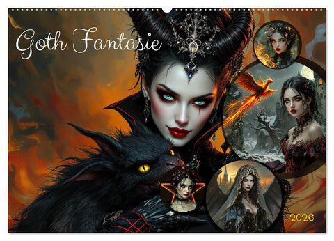 Goth Fantasie (Wandkalender 2026 DIN A2 quer), CALVENDO Monatskalender