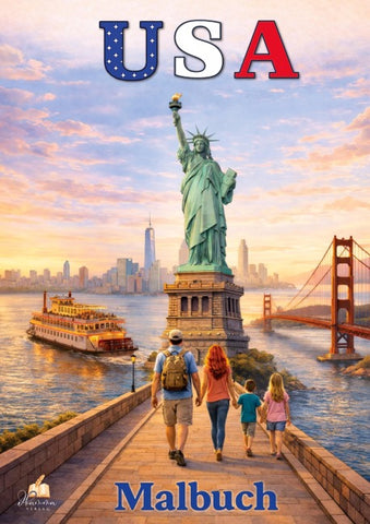 USA Malbuch für Erwachsene mit 50 wunderschönen Ausmalmotiven