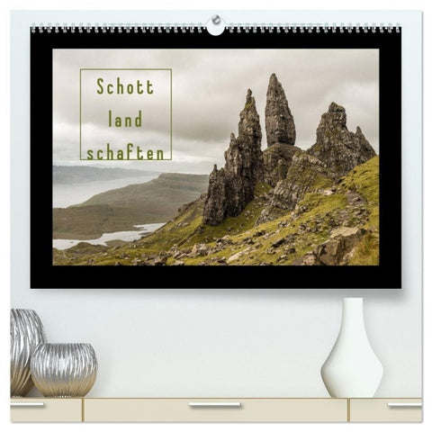 Schottlandschaften (hochwertiger Premium Wandkalender 2027 DIN A2 quer), Kunstdruck in Hochglanz