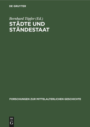 Städte und Ständestaat