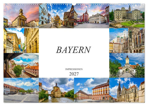 Bayern Impressionen (Wandkalender 2027 DIN A2 quer), CALVENDO Monatskalender