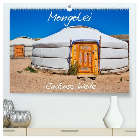 Mongolei Endlose Weite (hochwertiger Premium Wandkalender 2026 DIN A2 quer), Kunstdruck in Hochglanz
