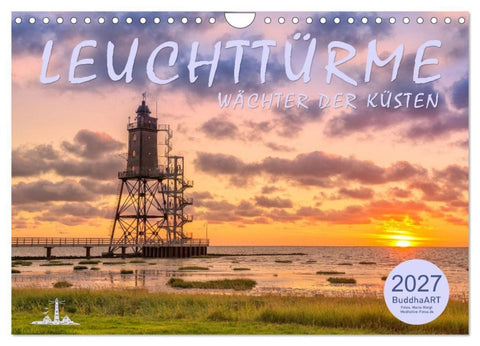 Leuchttürme - Wächter der Küsten (Wandkalender 2027 DIN A4 quer), CALVENDO Monatskalender