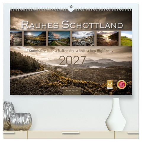 Rauhes Schottland (hochwertiger Premium Wandkalender 2027 DIN A2 quer), Kunstdruck in Hochglanz
