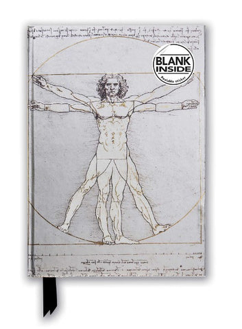 Premium Notizbuch Blank DIN A5: Leonardo da Vinci, Vitruvianischer Mensch