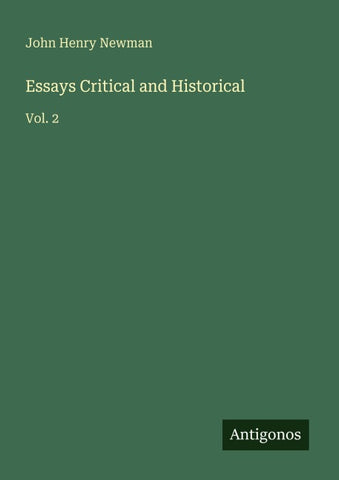 Essays Critical and Historical