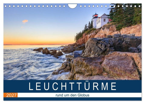 LEUCHTTÜRME - rund um den Globus (Wandkalender 2027 DIN A4 quer), CALVENDO Monatskalender