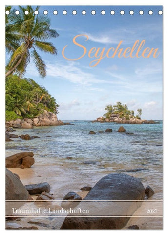 Seychellen -Traumhafte Landschaften (Tischkalender 2027 DIN A5 hoch), CALVENDO Monatskalender