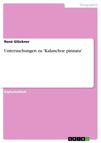 Untersuchungen zu 'Kalanchoe pinnata'