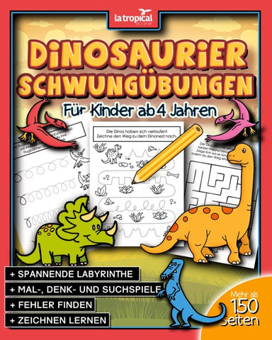Dinosaurier Schwungübungen ab 4 Jahren