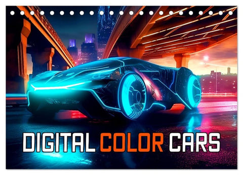 Digital Color Cars (Tischkalender 2027 DIN A5 quer), CALVENDO Monatskalender