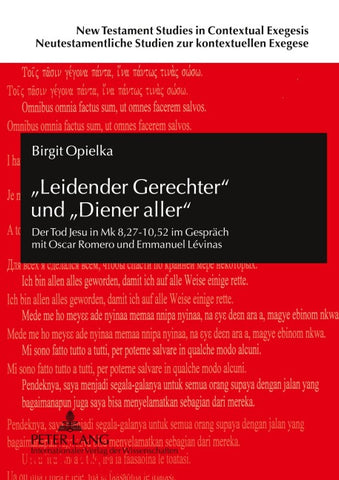 «Leidender Gerechter» und «Diener aller»