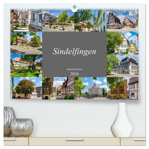 Sindelfingen Impressionen (hochwertiger Premium Wandkalender 2026 DIN A2 quer), Kunstdruck in Hochglanz