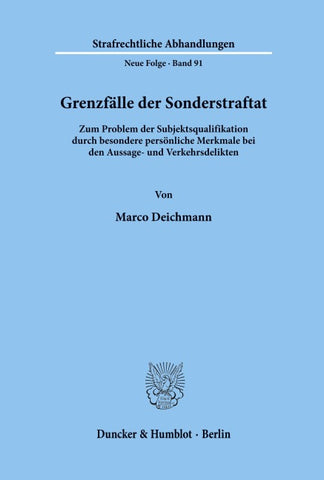 Grenzfälle der Sonderstraftat.