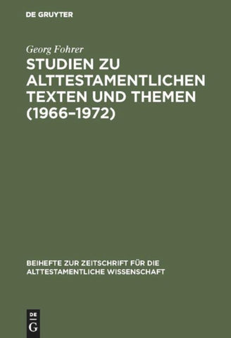 Studien zu alttestamentlichen Texten und Themen (1966–1972)
