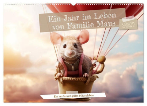 Ein Jahr im Leben von Familie Maus (Wandkalender 2027 DIN A2 quer), CALVENDO Monatskalender