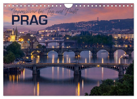 PRAG Impressionen bei Tag und Nacht (Wandkalender 2027 DIN A4 quer), CALVENDO Monatskalender