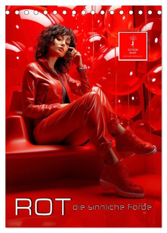 Rot, die sinnliche Farbe (Tischkalender 2027 DIN A5 hoch), CALVENDO Monatskalender