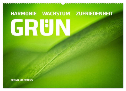GRÜN Harmonie Wachstum Zufriedenheit (Wandkalender 2027 DIN A2 quer), CALVENDO Monatskalender