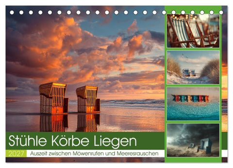 Stühle Körbe Liegen (Tischkalender 2027 DIN A5 quer), CALVENDO Monatskalender