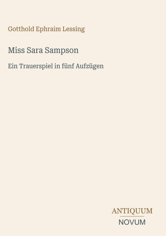 Miss Sara Sampson