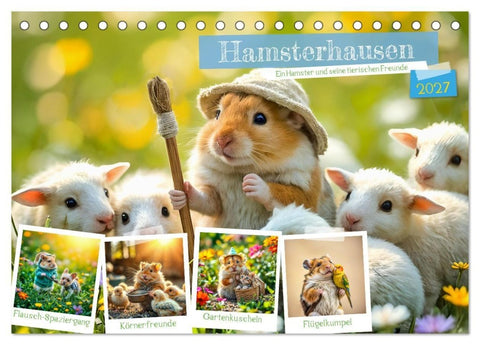 Hamsterhausen - Ein Hamster und seine tierischen Freunde (Tischkalender 2027 DIN A5 quer), CALVENDO Monatskalender
