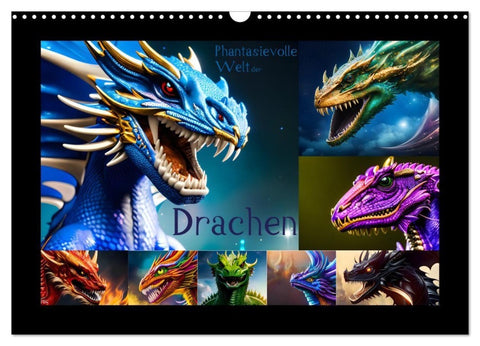 Phantasievolle Welt der Drachen (Wandkalender 2027 DIN A3 quer), CALVENDO Monatskalender