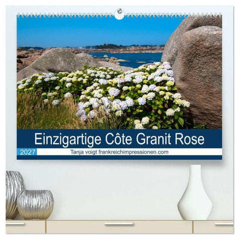 Einzigartige Côte Granit Rose (hochwertiger Premium Wandkalender 2027 DIN A2 quer), Kunstdruck in Hochglanz