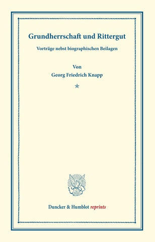 Grundherrschaft und Rittergut.
