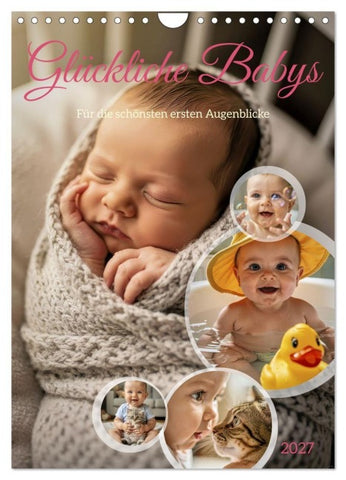 Glückliche Babys (Wandkalender 2027 DIN A4 hoch), CALVENDO Monatskalender