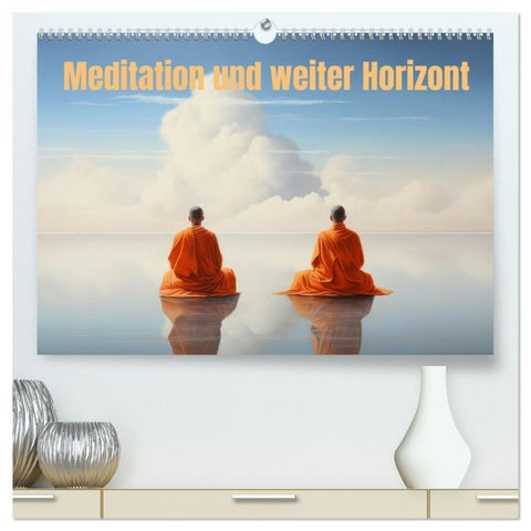 Meditation und weiter Horizont (hochwertiger Premium Wandkalender 2026 DIN A2 quer), Kunstdruck in Hochglanz