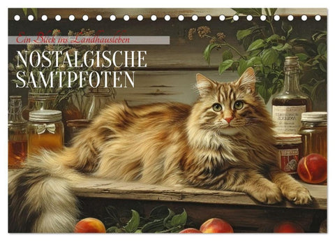 Nostalgische Samtpfoten (Tischkalender 2027 DIN A5 quer), CALVENDO Monatskalender