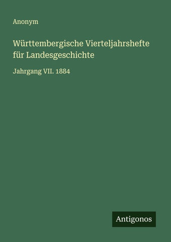 Württembergische Vierteljahrshefte für Landesgeschichte