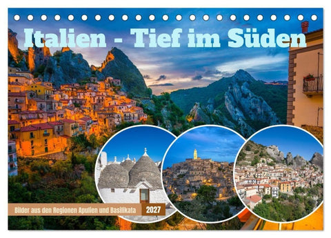 Italien - Tief im Süden (Tischkalender 2027 DIN A5 quer), CALVENDO Monatskalender