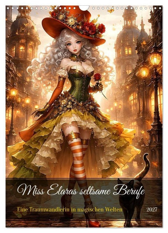Miss Elaras seltsame Berufe (Wandkalender 2027 DIN A3 hoch), CALVENDO Monatskalender